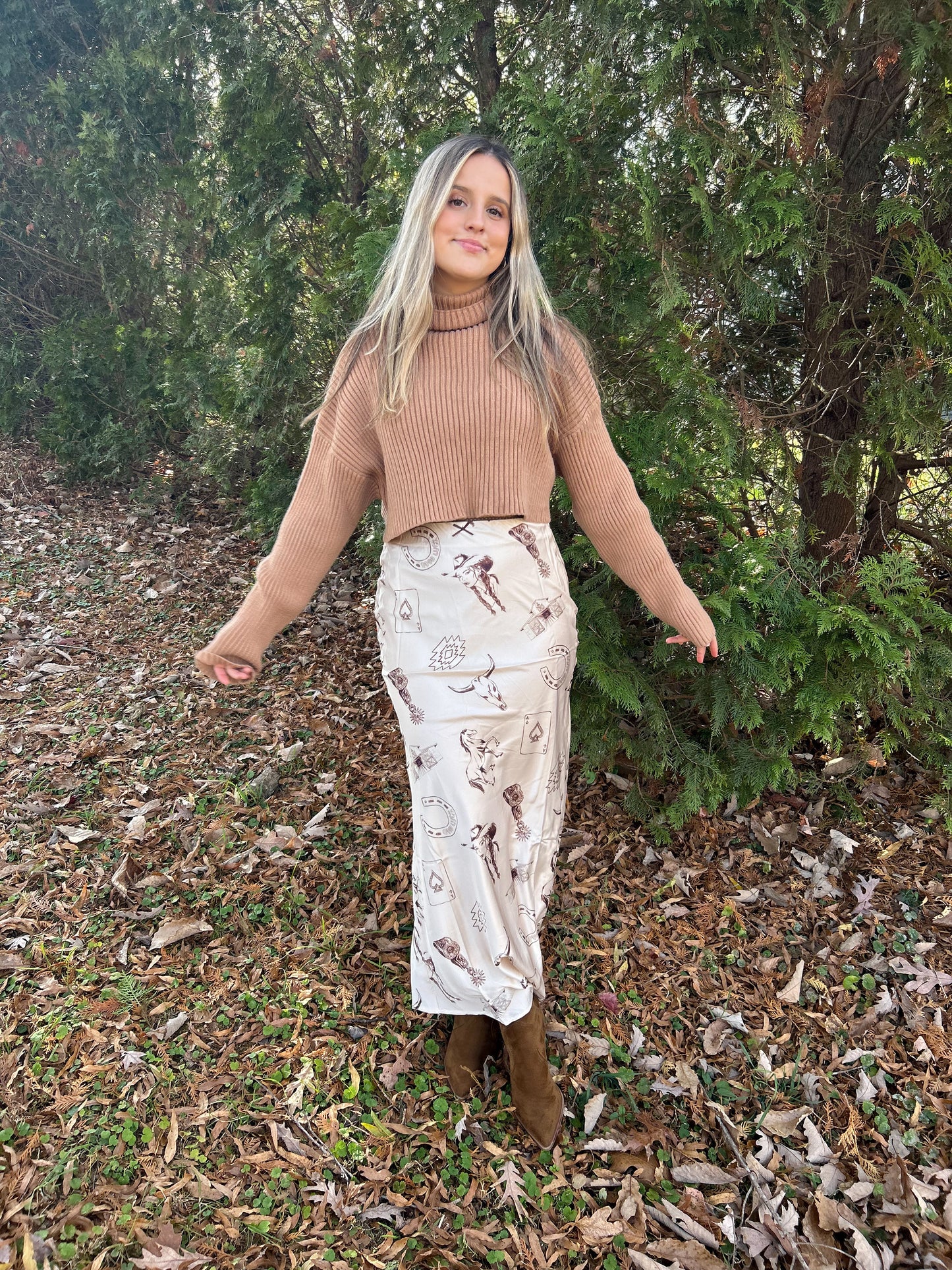 Christmas Cowgirl Midi Skirt